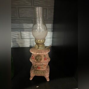 Antique Oil Lamp Miniature Pot Belly Stove